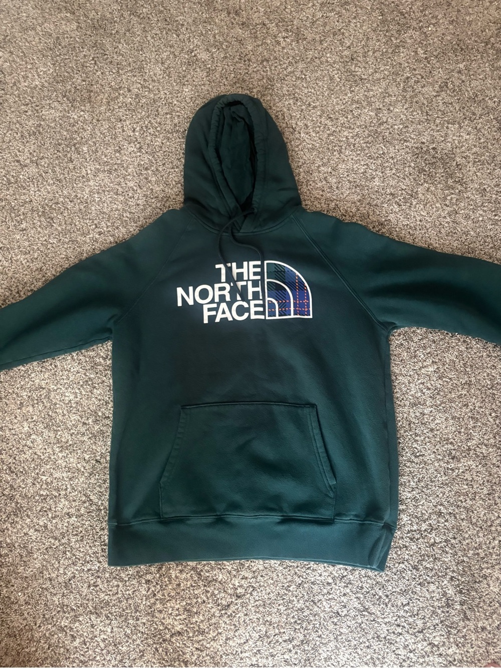 The North Face Men's Dark Green Logo Crewneck Hoodie